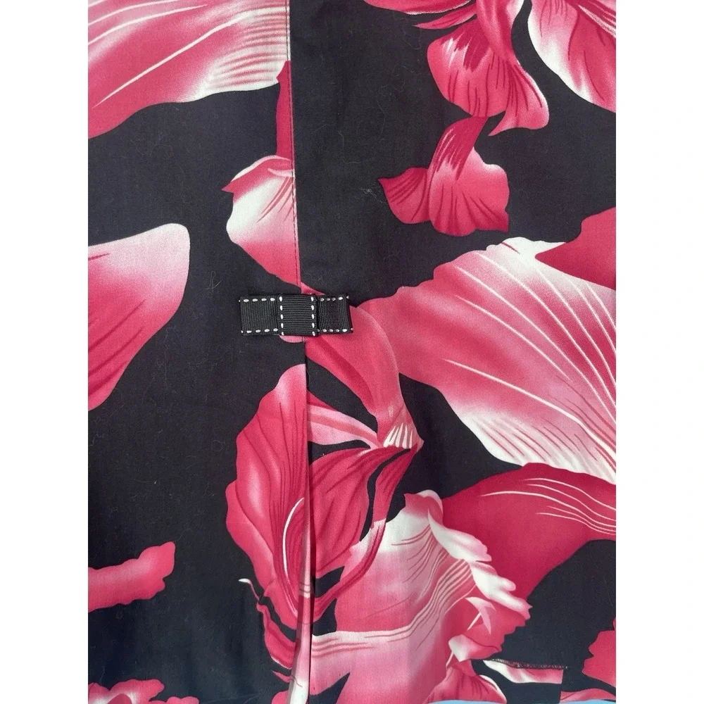 Carolina Blues Black Pink Floral Skirt W/Hem Pleats & Bows Feminine Zipper 24W - Picture 2 of 7